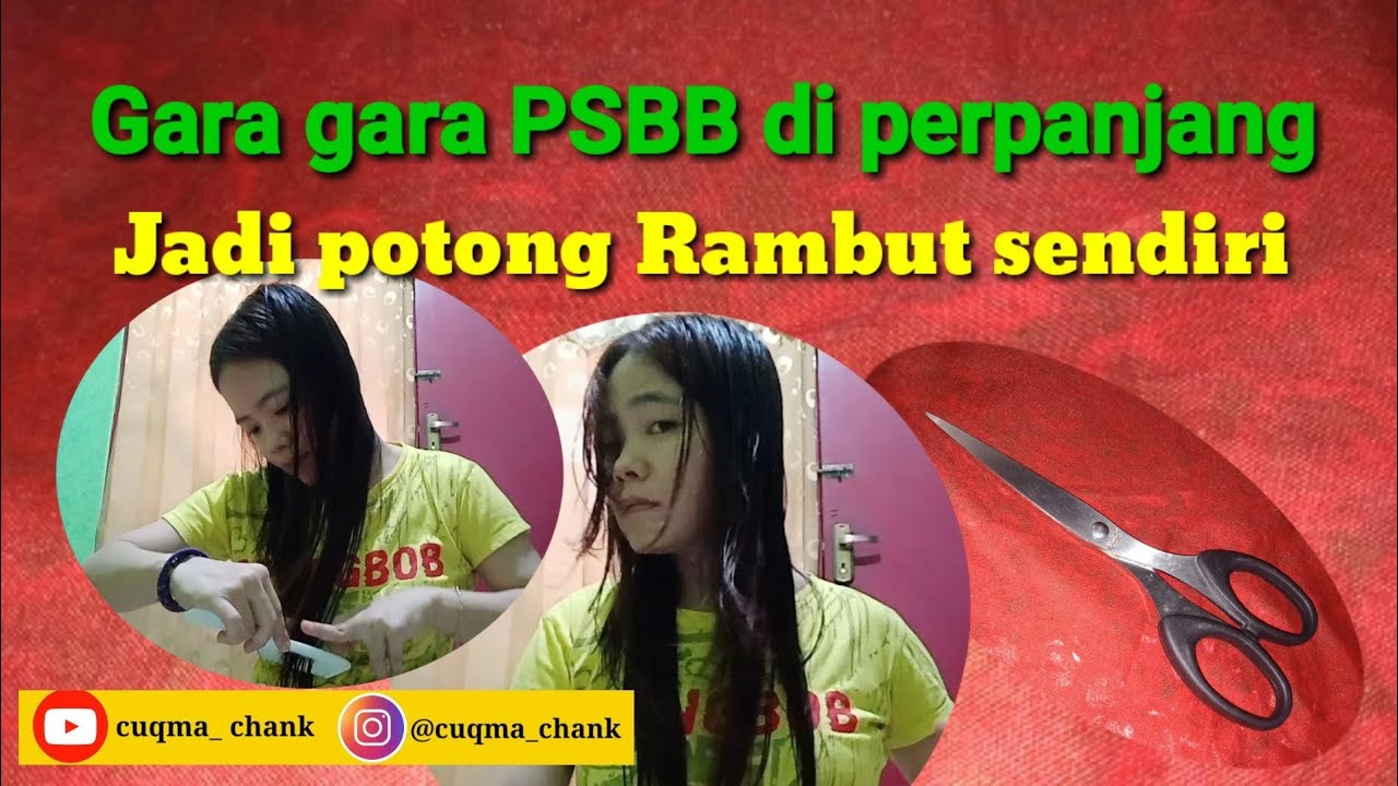  Tutorial  potong  rambut  sendiri potong  rata YouTube