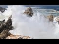 Video of big ocean waves crashing into rocks - HD 1080P