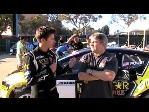 Tanner Foust with Sandy Ganz at the X Games