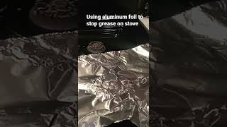 another secret how to use#aluminumfoil. on a gasstove to prevent grease.