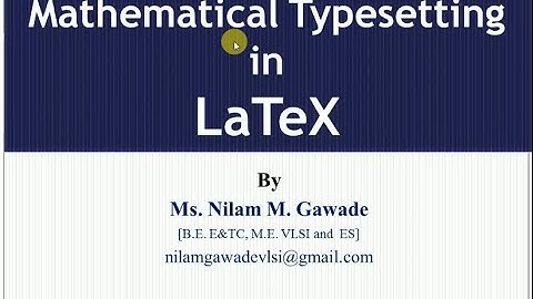 Mathematical Typesetting in LaTeX