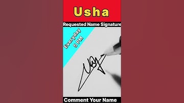 USHA NAME SIGNATURE STYLE | BEST SIGNATURE FOR USHA || #signature #shortsfeed #ytshorts