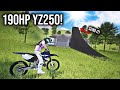 190hp yz250 vs huge jump over a literal house mx bikes