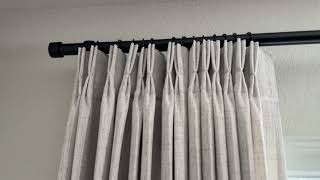 Greyish Brown Natural Linen Curtains 84 Inch Length 2 Panels, Pinch Pleated Light Filtering Semi She