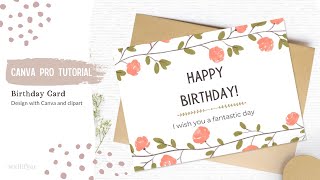 How to make birthday cards at home step by step | Printable birthday cards for her in Canva Pro