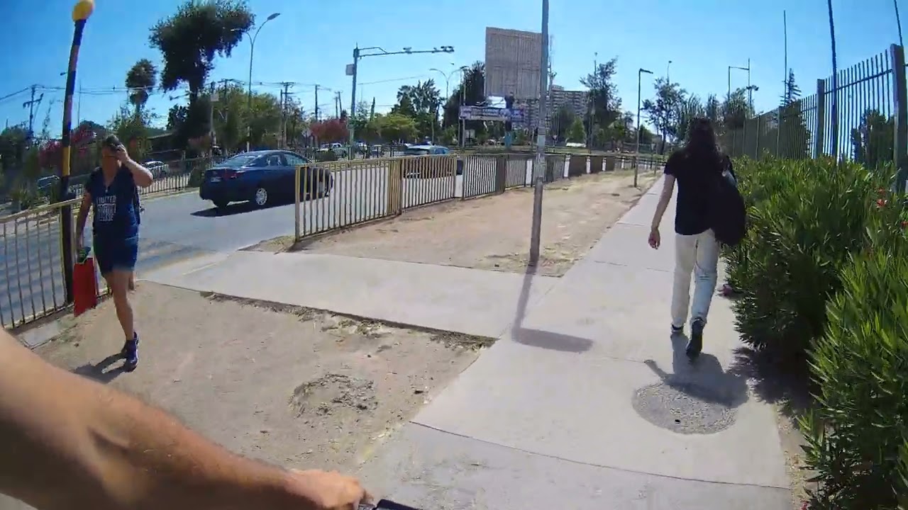 Riding my bike through Quilín roundabout but my wheel popped and blew randomly