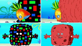 Spongebob becomes Krabby Patty but it's Pibby Glitch Animation