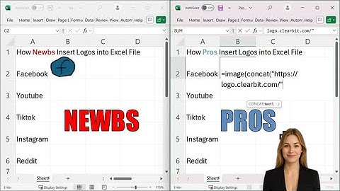 How newbs vs. pros insert logos in Excel