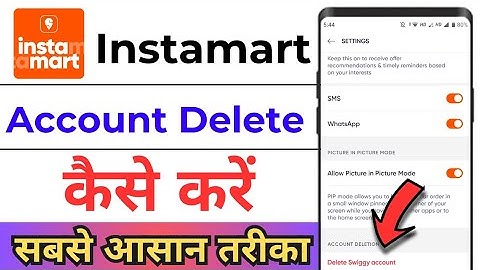 How To Delete Instamart Account ! Instagram Account Delete Kaise Kare ! Swiggy Instagram
