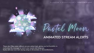 Pastel Moon Animated Stream Alerts | Dreamy Celestial Alerts for Twitch & VTubers screenshot 1