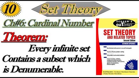 Lec#10||Every Infinite Set contains a Denumerable subset||Set Theory by Schaum
