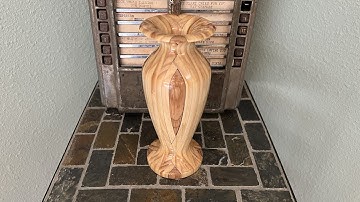 Extended Woodturning Herringbone Vase