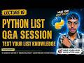 Python List Practice Questions | Lecture 19 | Solve Indexing, Slicing & Method Problems 🐍