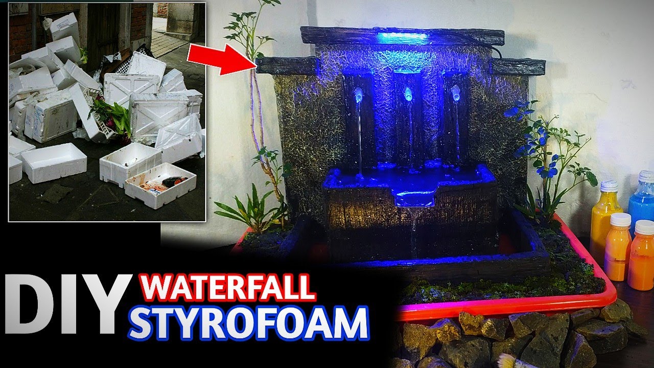 Mini Waterfall Garden With Styrofoam - AWESOME MINIATURE WATERFALL AND FOUNTAIN IDEAS