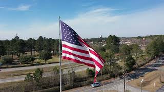 American Flag over South Carolina near I-95