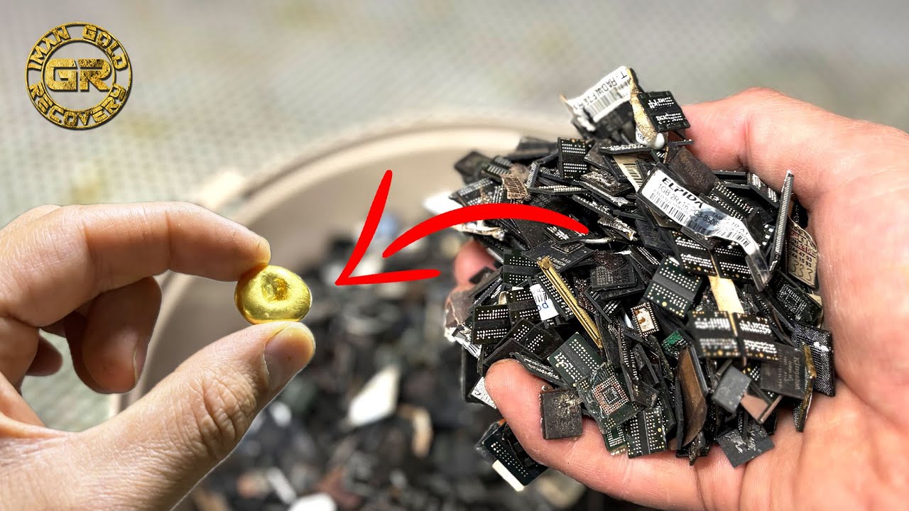 Восстановление чистого золота из 1 кг смешанных микросхем (Полный процесс раскрыт!)