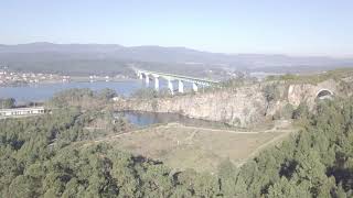 Laguna de as pedras miudas, Catoira, Galicia, a vista de dron. JMRWeb.es