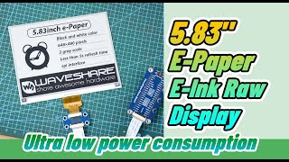 Waveshare 5.83inch E-Paper E-Ink Display Module for Raspberry Pi Pico,648×480,Black/White color,SPI