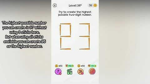 Braindom Level 197 Try to create the highest possible two-digit number.