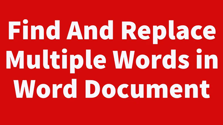 Find And Replace Multiple Words in Word Document