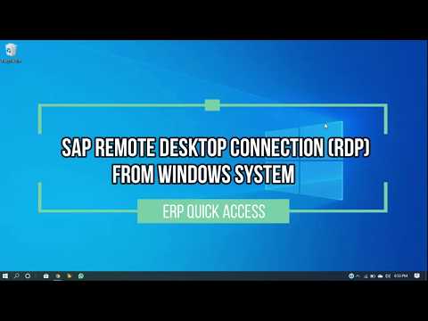 How to connect SAP Server Remote desktop Connection in Windows System