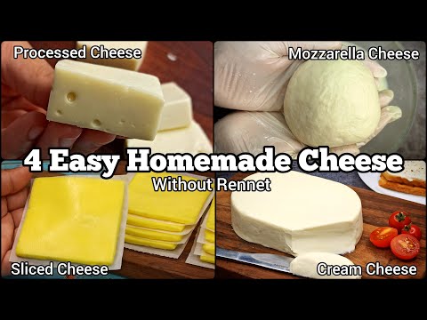 4 Easy Homemade Cheese Recipes  Processed, Sliced, Mozzarella amp Philadelphia Cream Cheese