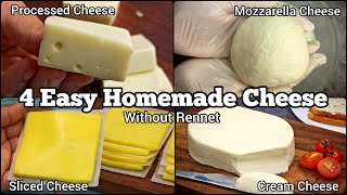 4 Popular Homemade Cheese Recipes : Processed, Sliced, Mozzarella \& Philadelphia Cream Cheese