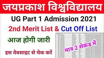 jp university 2nd merit list 2021 date | jpu second merit list 2021 kab aayaga | jpu admission 2021