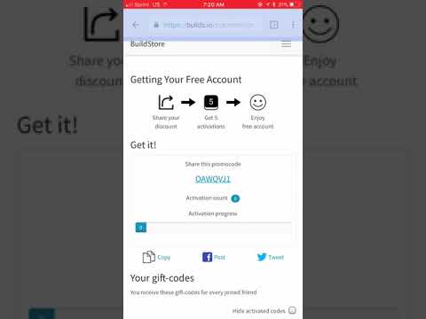 FREE BUILDSTORE ACCOUNT !!!!! COPY THIS CODE OAWQVJ1