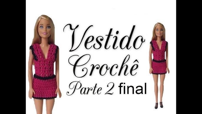 Vestido de crochê para Barbie, Todo em ponto leque