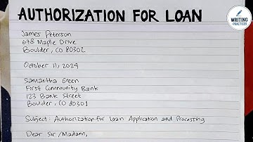 How To Write An Authorization Letter for Loan Step by Step Guide | Writing Practices