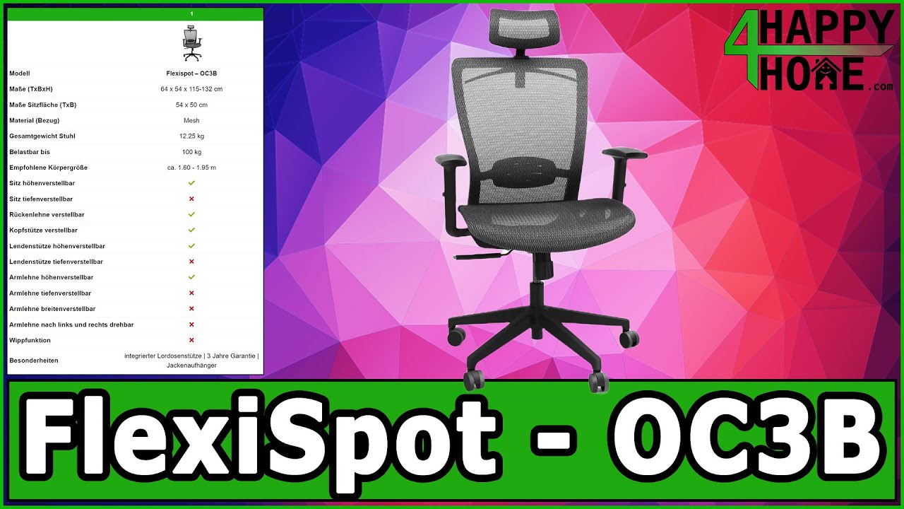 FlexiSpot - OC3B | Günstiger ergonomischer Stuhl [Produktvorstellung] - YouTube