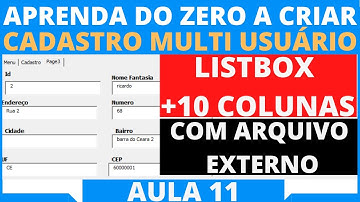 Editar LISTBOX Com + 10 colunas em 2 Planilhas(Planilha Externa), Cadastro do Zero Multi Usuario 11