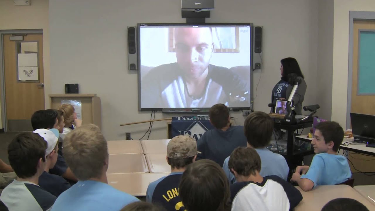 Rays James Loney Skypes With Safety Harbor Middle School YouTube