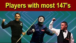 10 Players with most maximum breaks 147&#39;s! Snooker 2021 HD