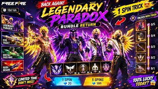 NEW Legendary Paradox Bundle Return! 💥 1 spin trick ? | New ff Event | Free fire Max 