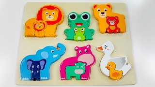 Learn Shapes with Animal Shape Matching Puzzle! |  Preschool Toddler Learning Video