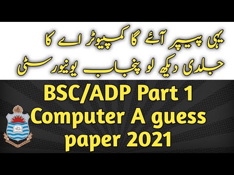 BSC/ADP part 1 Computer A guess paper 2021 | pu annual and supply exams 2021 computer guess