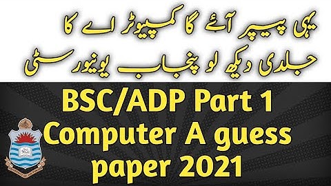 BSC/ADP part 1 Computer A guess paper 2021 | pu annual and supply exams 2021 computer guess
