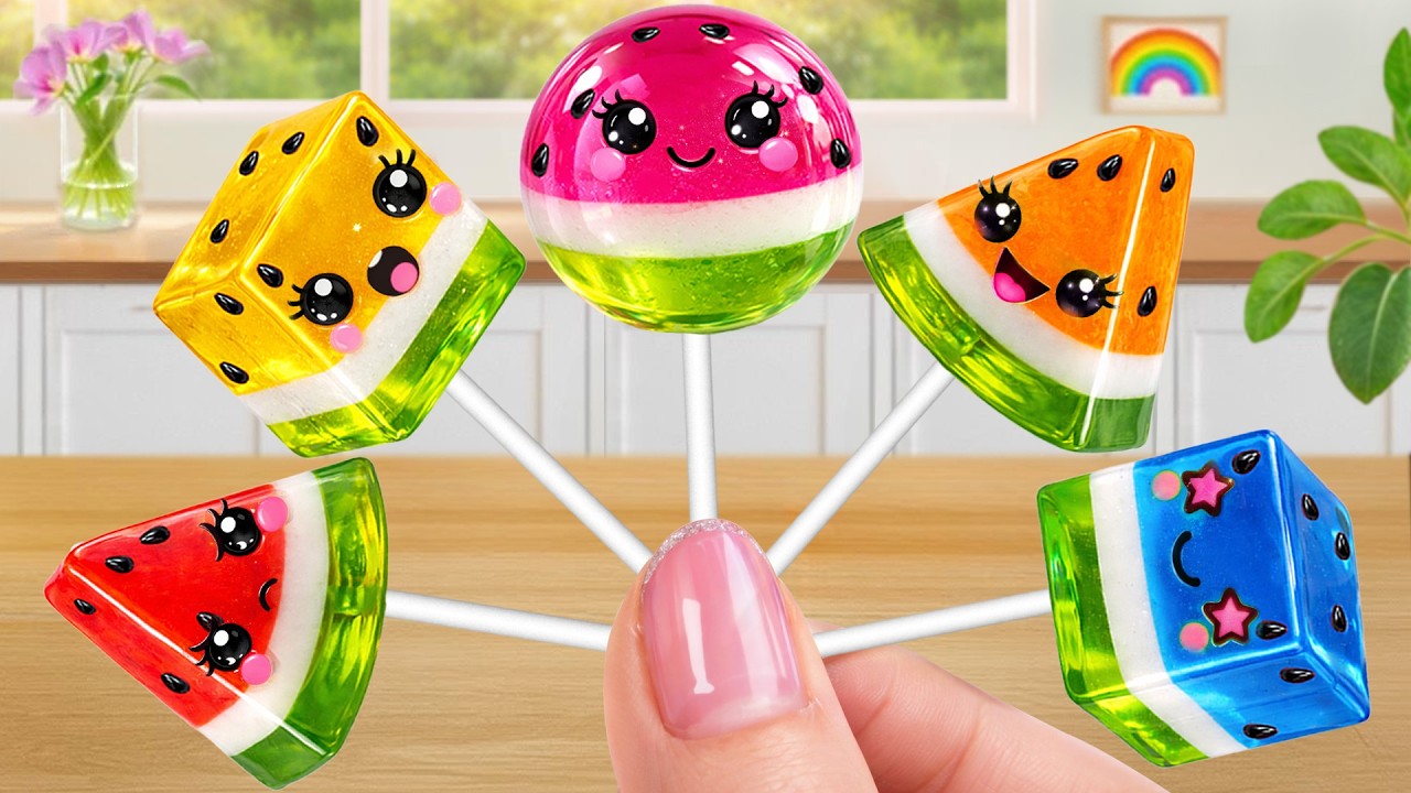 🍉Fresh Rainbow Watermelon Jelly Hand🍉ASMR Miniature Colorful Fruit Jelly Ideas | Tiny Cake Master