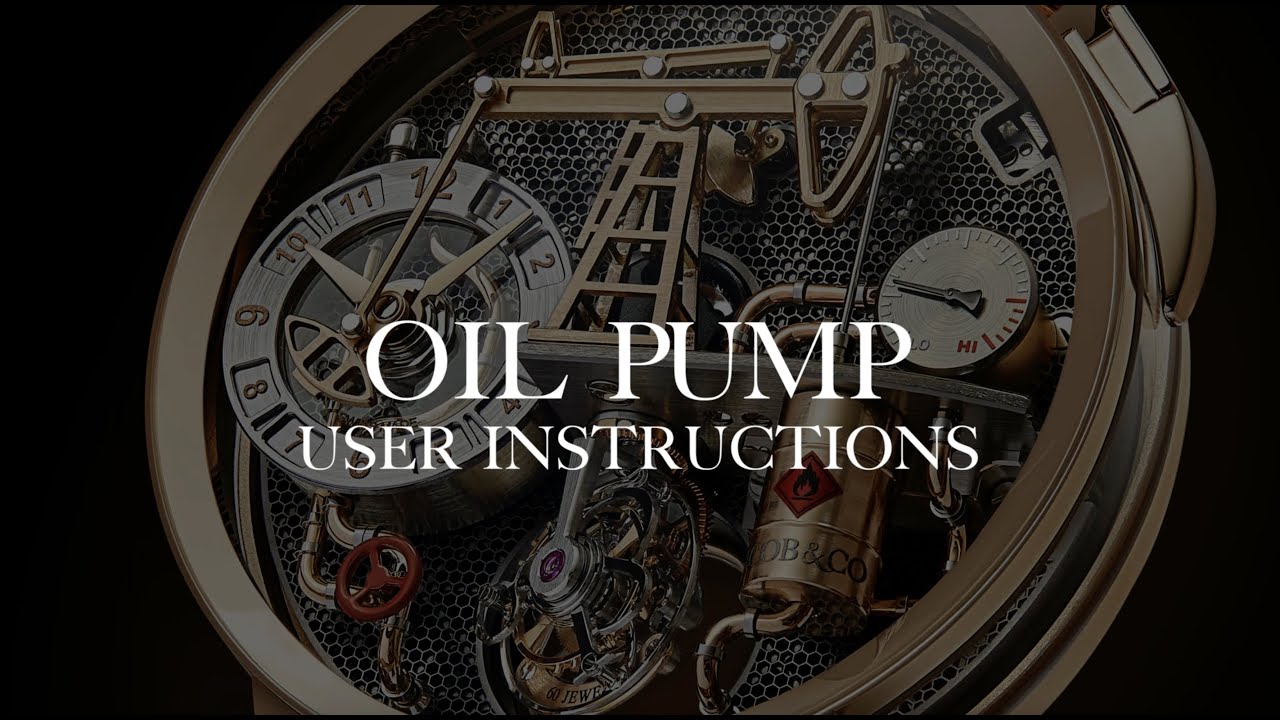 The Jacob & Co. Oil Pump User Instructions YouTube