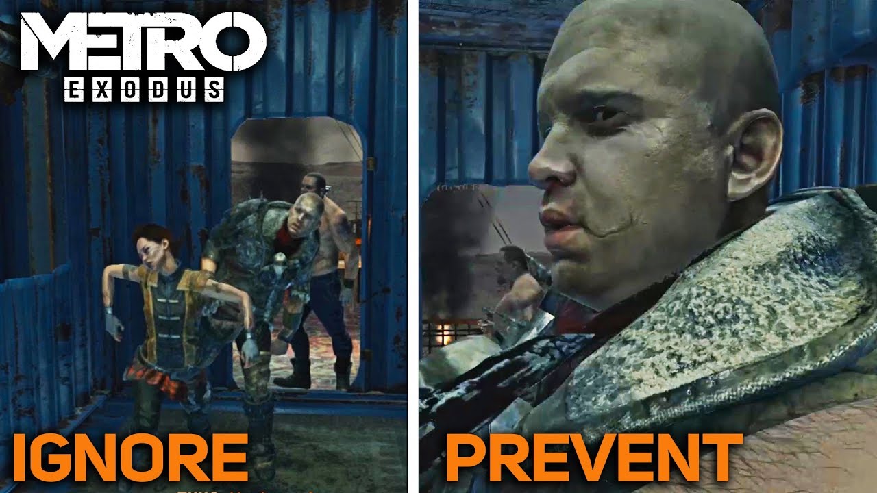 METRO EXODUS - Ignore vs Prevent the Abusive Thug from Hurting the Slave