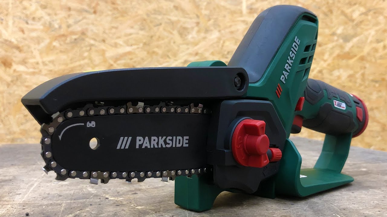 Mini Tronçonneuse Sans Fil Parkside PGHSA 12 C3 - 12V, Longueur De Coupe 12.5 Cm, Légère Et Compacte