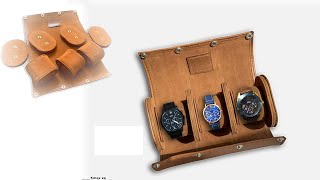 How I made this luxury leather watches organizer in details| Free pattern