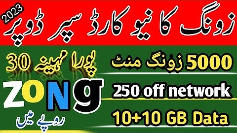 Zong call package/zong monthly call package/zong monthly internet package/zameer 91 channel