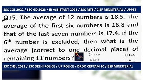 #121 Ques:- The average of 12 numbers is 18.5.  .....See Full Question in description box. ||AMAD||