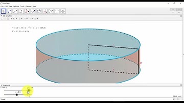 Surface area and volume of a cylinder in Geogebra