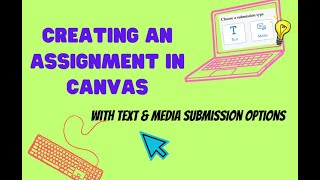 Creating An Assignment In Canvas Pt.1 Text Entry Media Recording Submissions