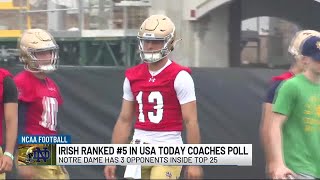 Notre Dame football ranked No. 5 in preseason USA Today Coaches Poll