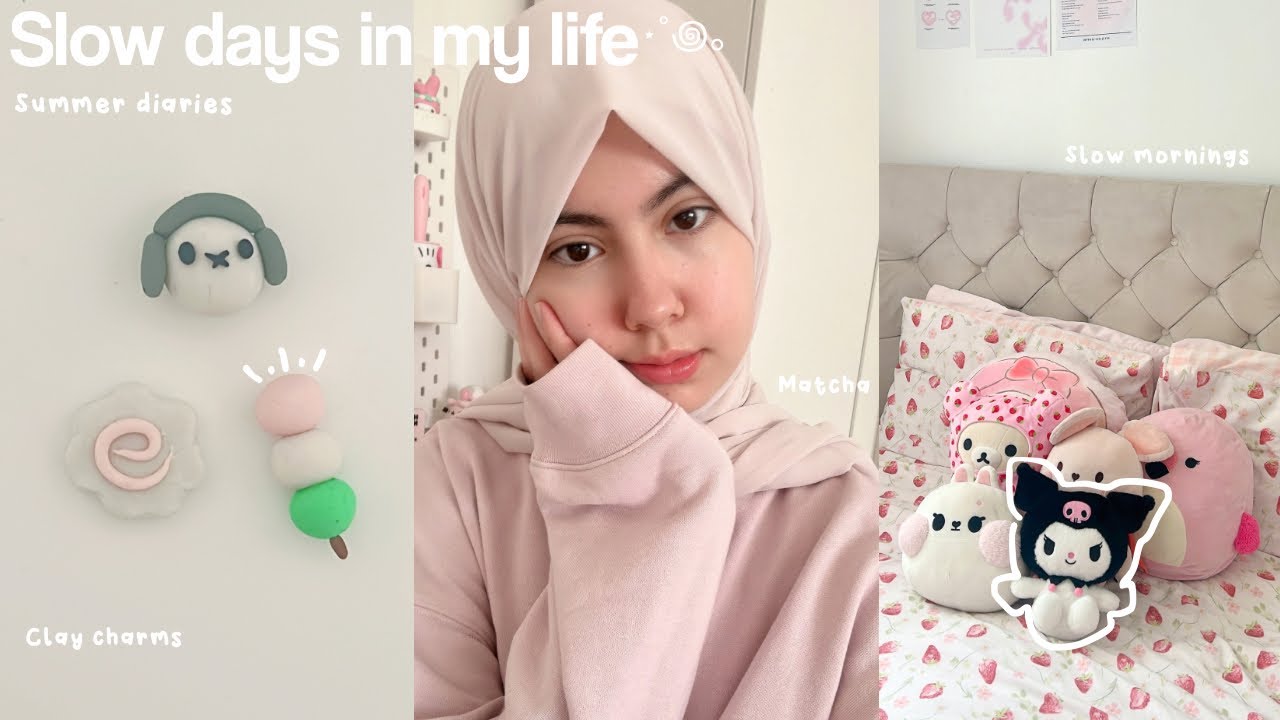 Slow days in my life 🍥🍡Slow mornings, clay making, matcha, gym,anime etc..
